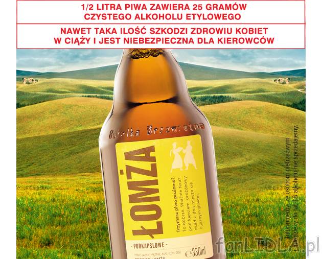 Piwo Łomża Podkapslowe , cena 1,99 PLN za 0.33L/1szt. 
- Informujemy, że osobom ...