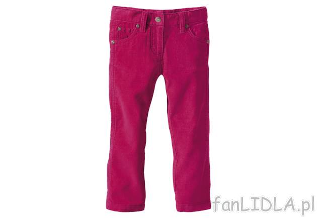 Dziewczęce spodnie sztruksowe Lupilu, cena 19,99 PLN za 1 para 
- z przyjemnie ...