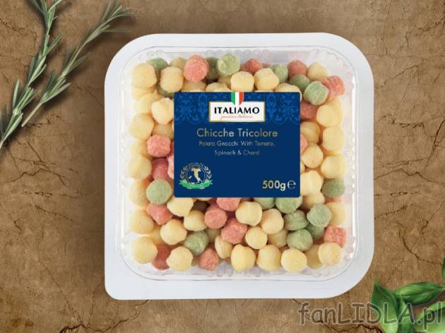 Minignocchi lub gnocchi szpinakowe , cena 4,49 PLN za 500g/1 opak., 1kg=8,98 PLN.