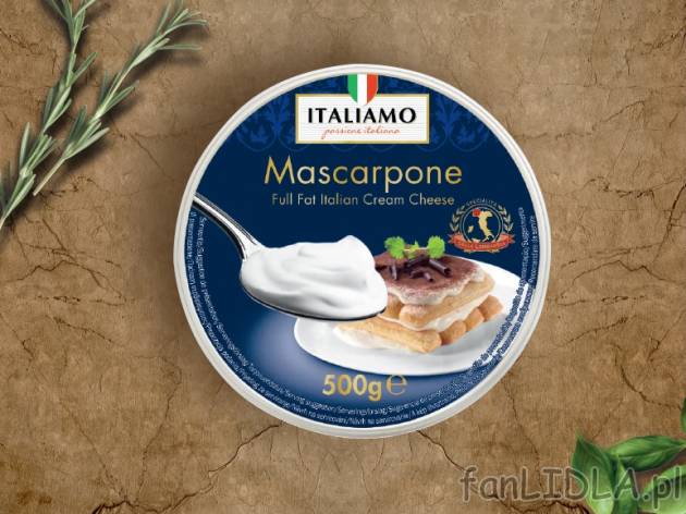 Ser mascarpone , cena 7,99 PLN za 500g/1 opak., 1kg=15,98 PLN.