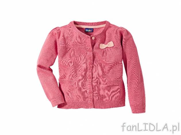 Sweter dziewczęcy Lupilu, cena 24,99 PLN za 1 szt. 
- 3 kolory do wyboru 
- rozmiary: ...