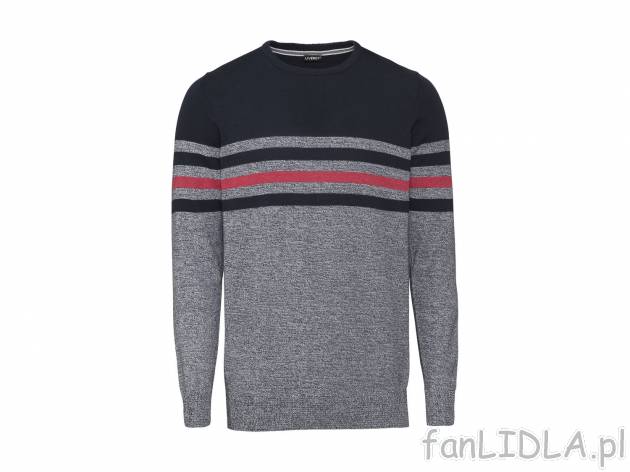 Męski sweter z delikatnej dzianiny, cena 39,99 PLN. Sweter z okrągłym wycięciem, ...