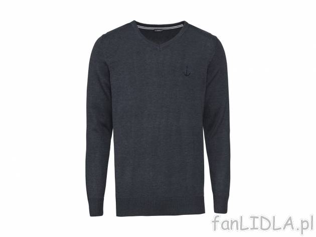 Sweter z delikatnej dzianiny , cena 39,99 PLN. Męski sweter z dekoltem w serek. ...