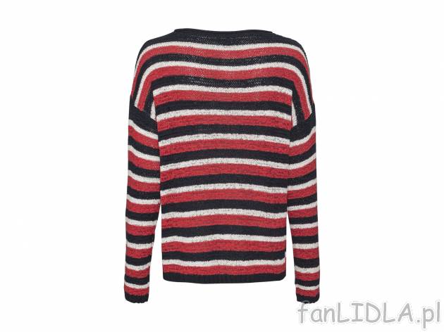 Sweter dla niej w paski , cena 34,99 PLN  
-  rozmiary: XS-L
-  włóczka tasiemkowa