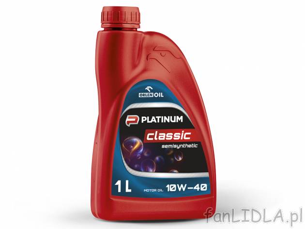 ORLEN OIL Olej silnikowy Platinum classic półsyntetyczny 10W-40 , cena 14,99 PLN ...