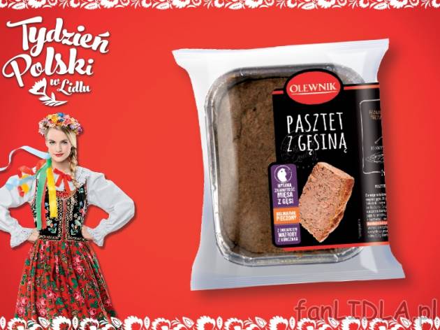 Olewnik Pasztet z gęsiną , cena 4,99 PLN za 250 g/1 opak., 100g=2,00 PLN.