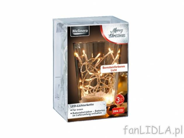 Łańcuch świetlny LED Melinera, cena 12,99 PLN za 1 szt. 
- do wewnątrz 
- 20 ...