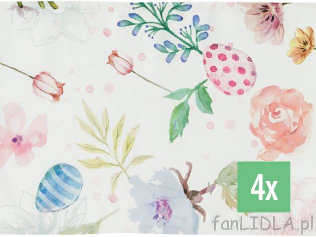 Podkładki na stół z wiosennymi motywami kwiatów, 4 szt. , cena 24,99 PLN 
- ...