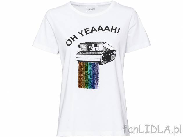 T-shirt damski , cena 24,99 PLN. Koszulka damska z okrąłym dekoltem. 
- rozmiary: ...