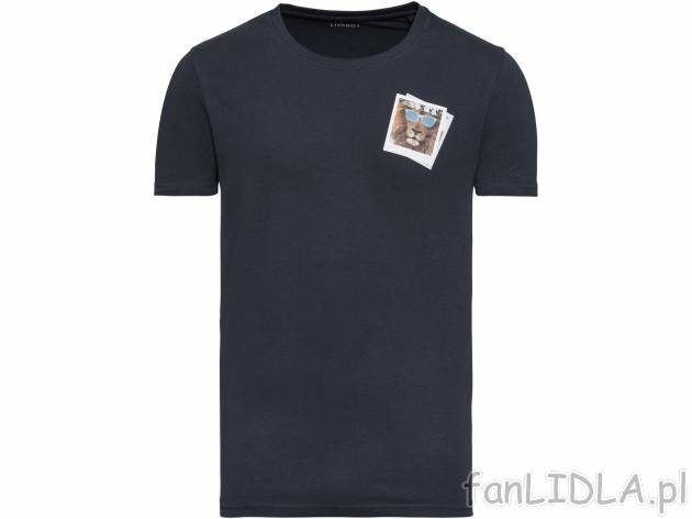 T-shirt męski , cena 22,99 PLN. Koszulka dla niego z okrągłym dekoltem i małym ...
