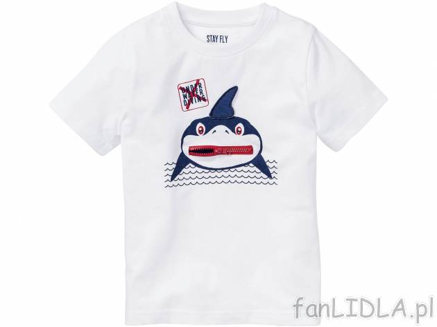 T-shirt dziecięcy , cena 14,99 PLN 
- rozmiary: 86-116
- paszcza rekina jest ...