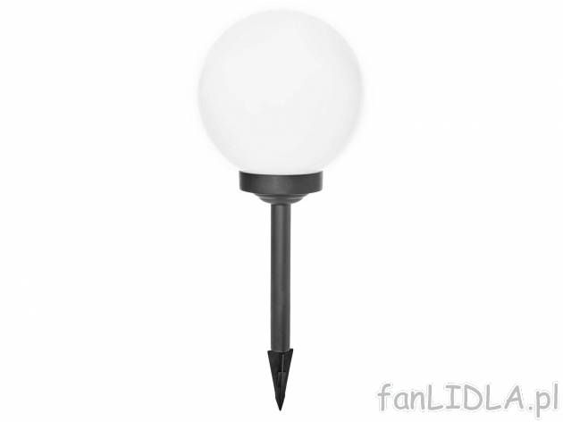 Lampa solarna LED, Ø kuli: ok. 25 cm , cena 39,99 PLN 
- 2 wzory: biała lub z ...