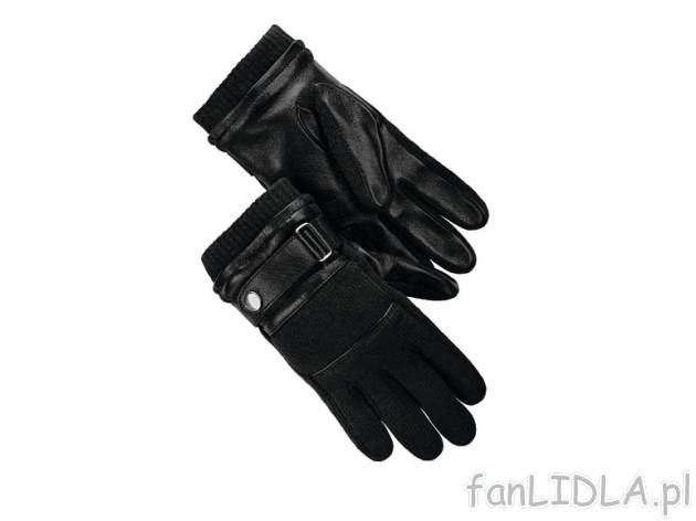 Rękawiczki skórzane męskie Livergy, cena 39,99 PLN za 1 para 
- 3 wzory do wyboru ...