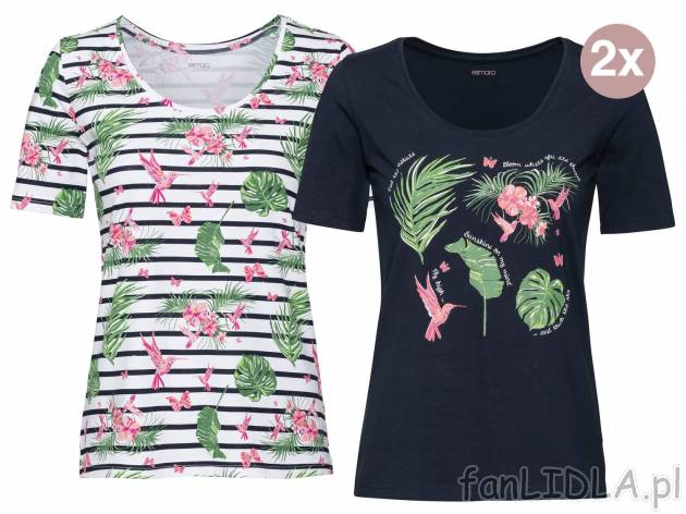 T-shirt, 2 szt. , cena 29,99 PLN. Damskie T-shrity z okrągłym dekoltem - w modne ...