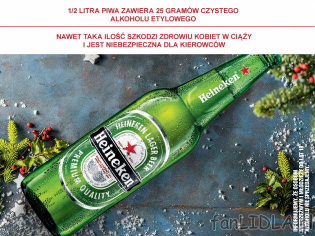 Piwo Heineken  , cena 2,65 PLN za 500 ml/1 but., 1L=5,30 PLN.