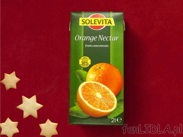 Nektar pomarańczowy , cena 3,19 PLN za 2L/1 opak., 1L=1,60 PLN.  
-      Aż 2 Litry!