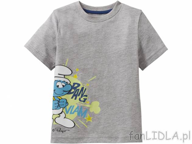 T-shirt , cena 12,99 PLN. Chłopięca koszulka z motywem Smerfa. 
- rozmiary: 98-128
- ...