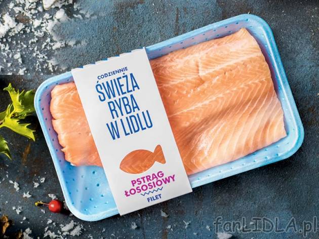 Świeży pstrąg łososiowy, filet , cena 3,19 PLN za 100 g