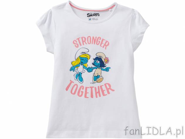 T-shirt , cena 12,99 PLN. Dziewczęca koszulka z motywem Smerfów. 
- rozmiary: ...