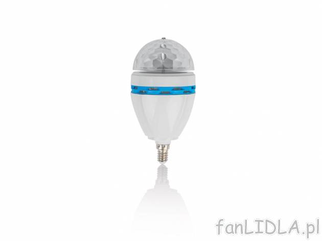 Żarówka LED z efektem dyskotekowym , cena 24,99 PLN za 1 szt. 
- wirujacy, dyskotekowy ...