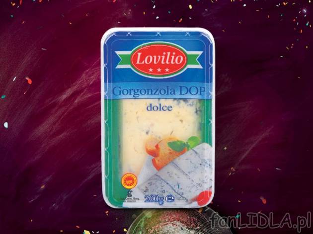 Ser gorgonzola , cena 5,99 PLN za 200 g/1 opak., 100g=3,00 PLN.