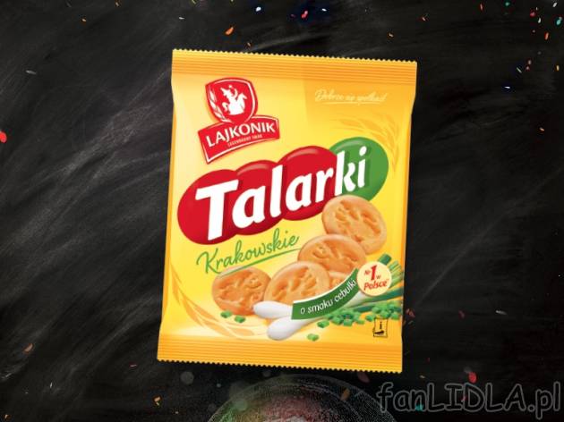 Lajkonik Talarki cebulowe , cena 2,49 PLN za 170 g/1 opak., 100g=1,46 PLN.