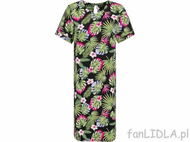 Sukienka z krótkim rękawem w roślinny wzór, cena 44,99 PLN 
- 100% wiskozy
- ...