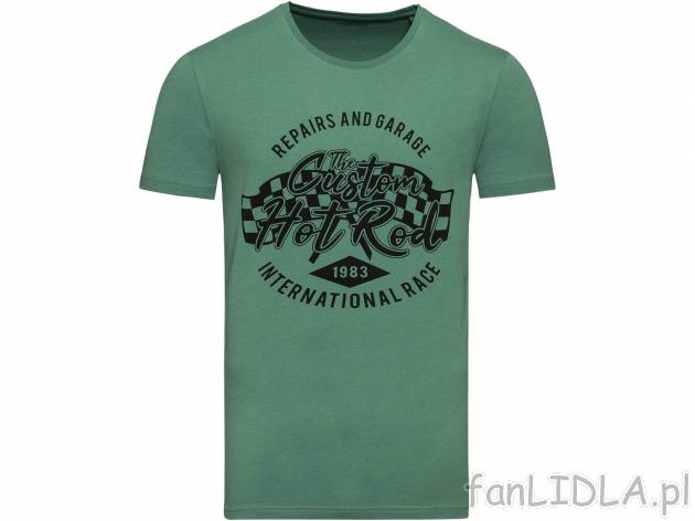 T-shirt męski , cena 12,99 PLN. Męska koszulka z nadrukiem. 
- 100% bawełny
- ...