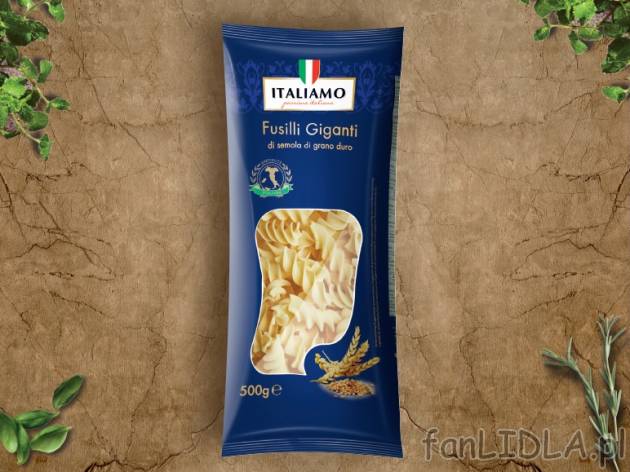 Makaron Fusilli Giganti lub Pennoni Giganti , cena 5,99 PLN za 500g/1 opak., 1kg=11,98 ...