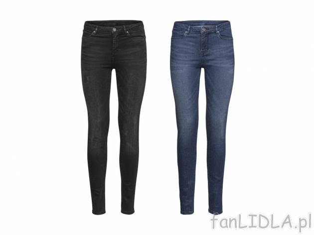 Jeansy , cena 49,99 PLN. Damskie jeansu o dopasowanym kroju i wąskiej nogawce. ...