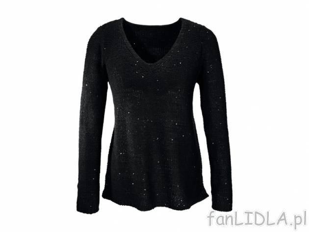 Sweter Esmara, cena 39,99 PLN za 1 szt. 
- z modnymi cekinami
- przedłużona część ...