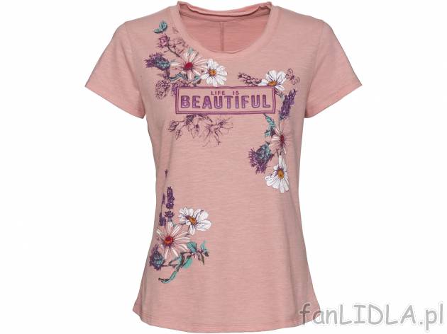 T-shirt , cena 19,99 PLN. Damska koszulka z modnym florystycznym motywem. 
- 100% ...