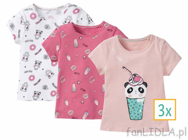 T-shirty dziecięce w urocze wzory, 3 szt.* , cena 4,99 PLN 
- 100% bawełny lub ...