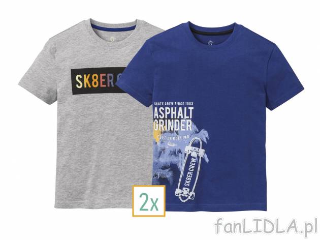 T-shirty, 2 szt. * , cena 9,99 PLN 
- 100% bawełny lub 90% bawełny, 10% wiskozy
- ...