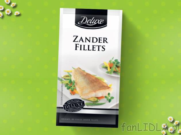 Filet z sandacza ze skórą , cena 23,00 PLN za 450 g/1 opak., 1 kg=53,31 PLN.