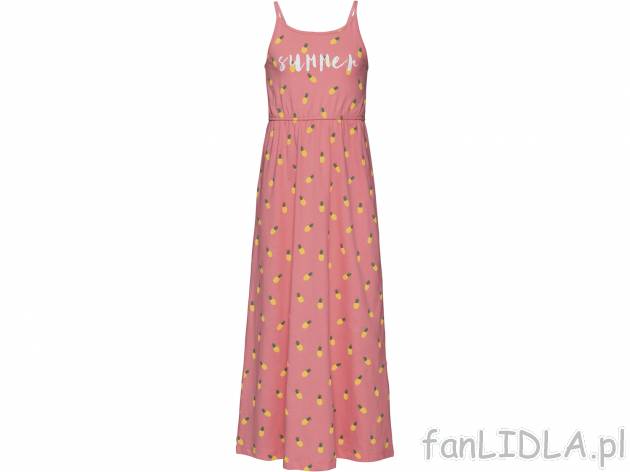 Dziewczęca sukienka typu maxi na cienkich ramiączkach, cena 19,99 PLN 
- rozmiary: ...