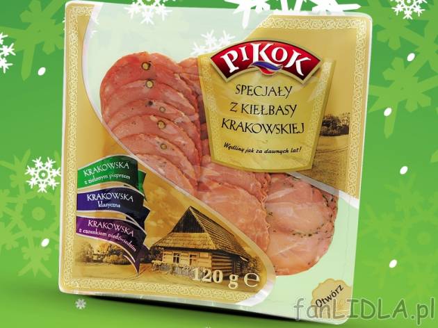 Specjały krakowskie , cena 4,99 PLN za 120 g, 100g=4,16 PLN.  
-  Specjały krakowskie