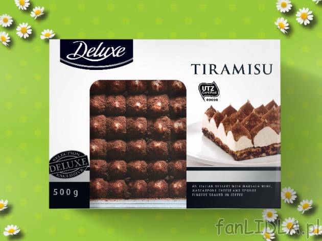 Deser Tiramisu , cena 11,00 PLN za 500 g/1 opak., 1 kg=23,98 PLN.