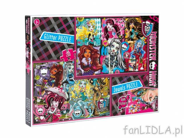 Puzzle Monster High , cena 19,99 PLN za 1 opak. 
- 200 elementów
- z klejem i ...