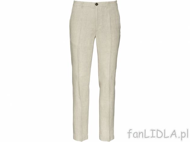 Długie spodnie lniane , cena 49,99 PLN 
- rozmiary: 48-58 (nie wszystkie wzory ...