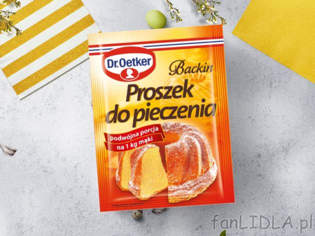 Dr. Oetker Proszek do pieczenia , cena 0,00 PLN za 30 g/1 opak., 100 g=1,50 PLN.