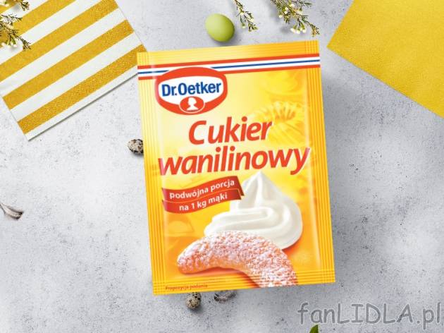 Dr. Oetker Cukier wanilinowy , cena 0,00 PLN za 16 g/1 opak., 100 g=2,81 PLN.