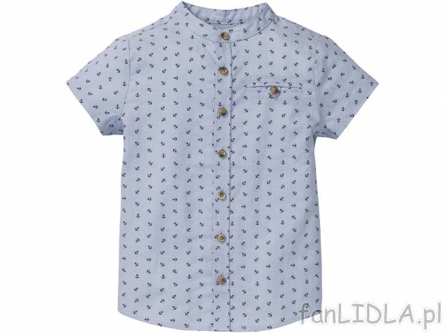 Koszula chłopięca z lnem , cena 24,99 PLN 
- 55% lnu, 45% bawełny 
- rozmiary: ...