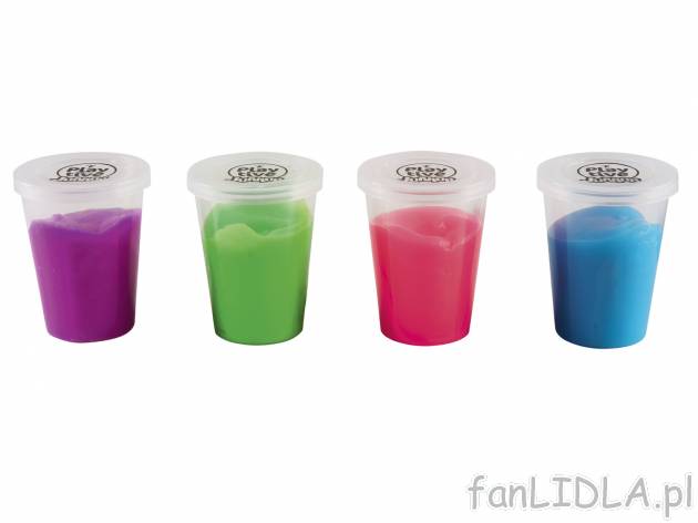Świecąca masa plastyczna Slime , cena 19,99 PLN 
- 4 kubki po 80 g w 4 kolorach
- ...