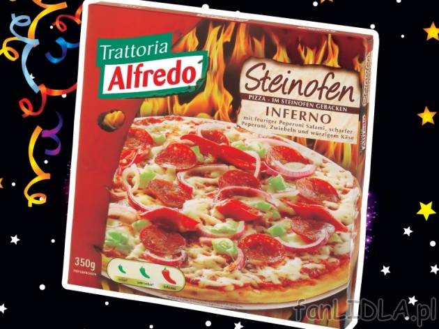 Pizza Inferno , cena 4,99 PLN za 350 g/1 opak., 1 kg=14,26 PLN. 
- Pizza z pieca ...