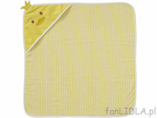 Ręcznik z kapturkiem , cena 19,99 PLN 
- ok. 75 x 75 cm
- 100% bawełny
- miękki ...