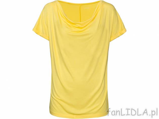 Damski T-shirt z wiskozy , cena 19,99 PLN 
- 95% wiskozy (LENZING™ ECOVERO™), ...