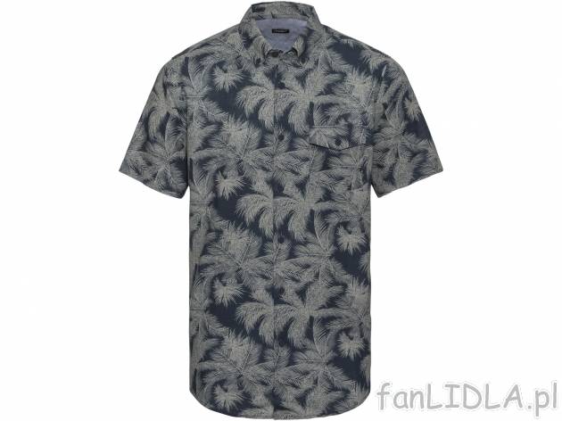 Koszula z krótkim rękawem , cena 37,00 PLN. Męska koszula na lato w wzór z palmami. ...