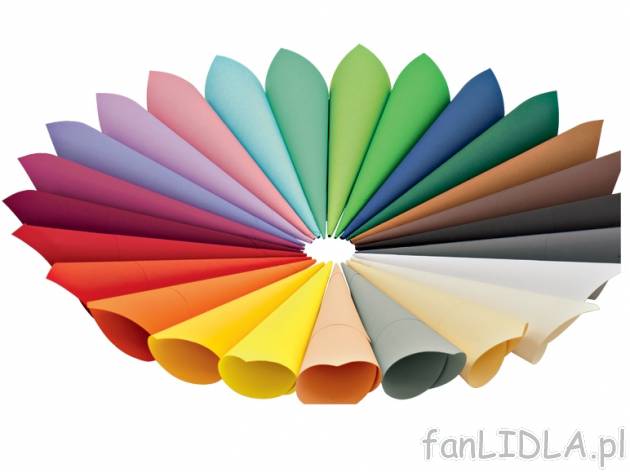 Papier kolorowy , cena 11,99 PLN za 1 opak. 
-  25 kolorów
-  ok. 24 x 34 cm
-  270 g/m2