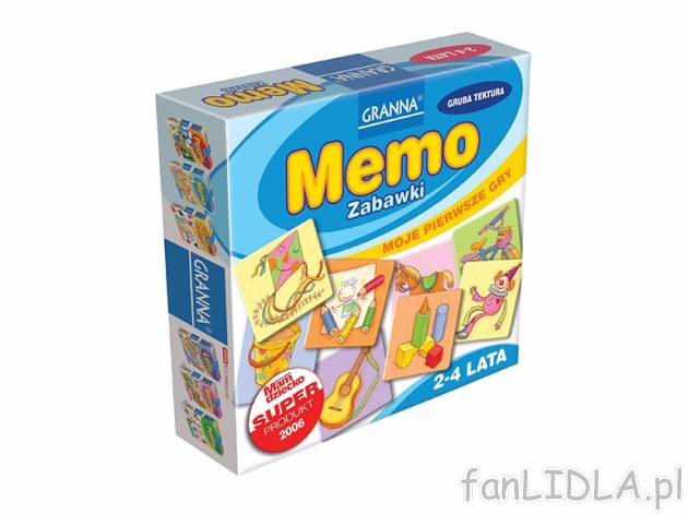 GRA MEMO ZABAWKI , cena 18,99 PLN za 1 szt. 
- twoje pierwsze memo 
- gra zawiera ...